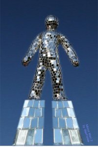 Mirror Man 2 Sculpture by Silvia Hartmann