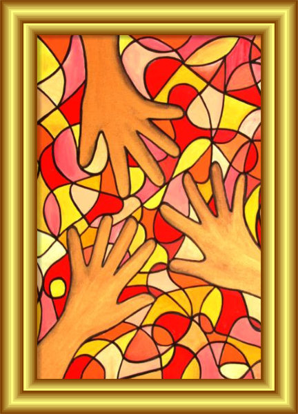 Healing Hands Symbol Hybrid Painting by Silvia Hartmann