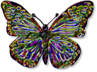 Butterfly logo for Starfields art retrospective 2004