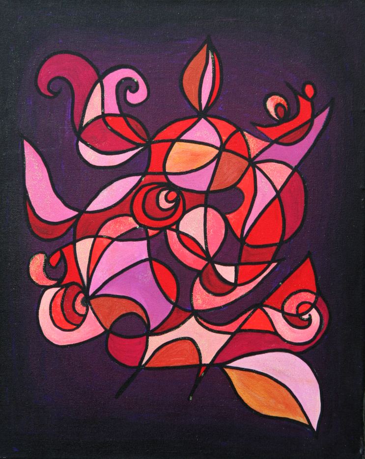 Re-Defining Pink & Purple aka The Love Guardian , symbol painting by Silvia Hartmann