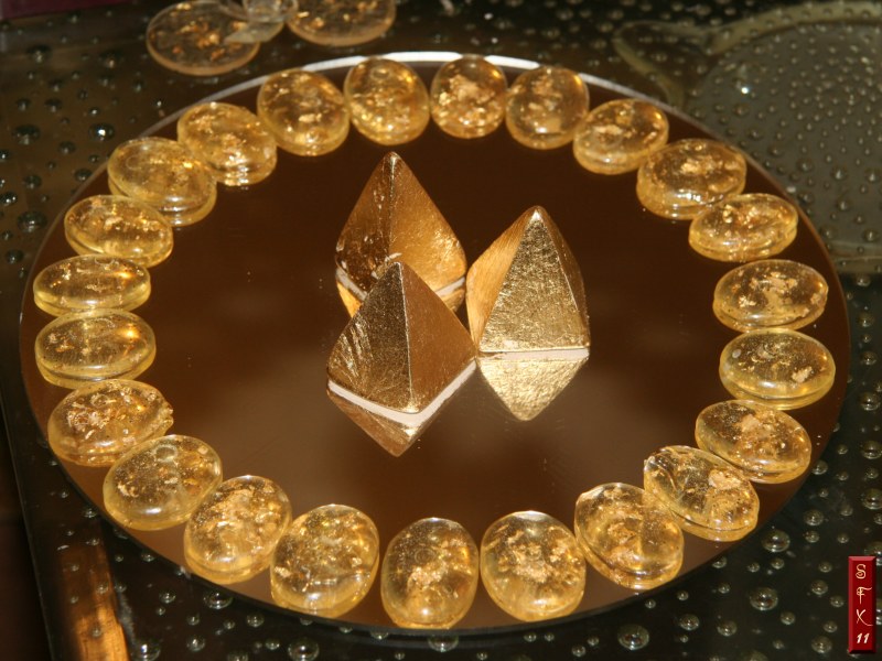 Aspect Genius Symbol Set, Polyurethane with gold leaf enclosures