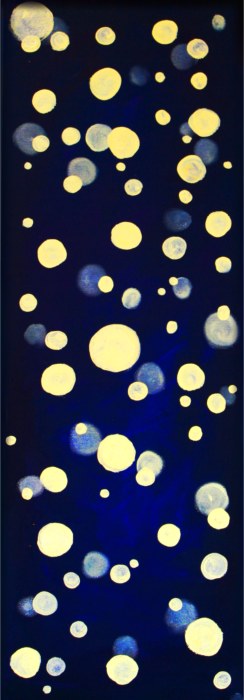 Abstract painting Gold Fall dark blue with gold dots by SFX