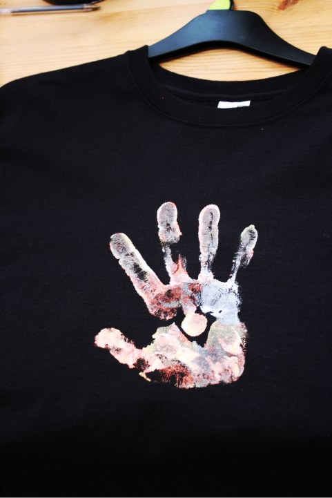 Hand print on a TShirt - Hands of Power by SFX
