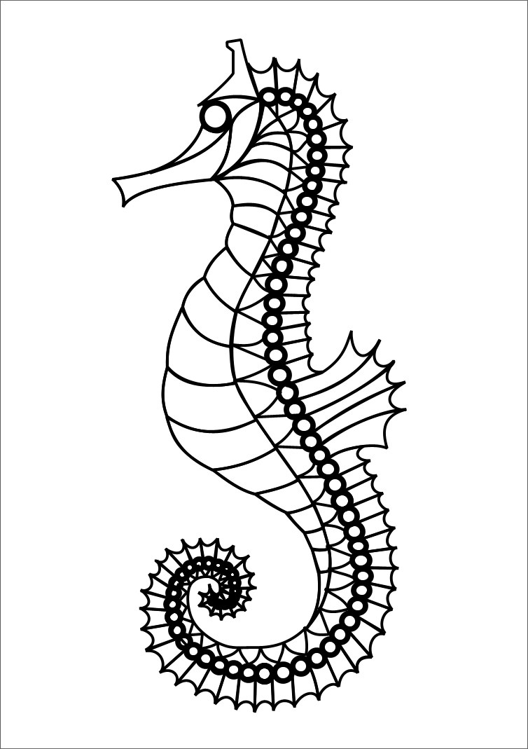Seahorse 4 coloring in seahorse to print out for colouring in