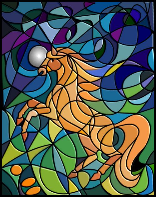 Illustration The Golden Horse Fairy Tale by Silvia Hartmann