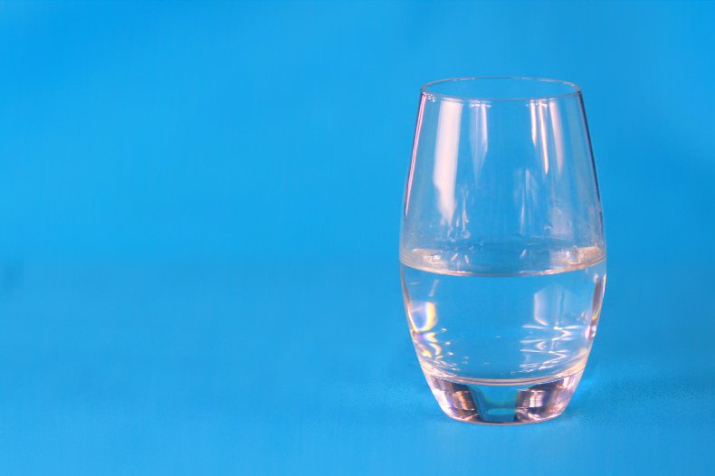 Simple oval glass of water 